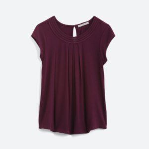 DANIEL RAINN Brinn Scoop Neck Pleat Detail Knit Top